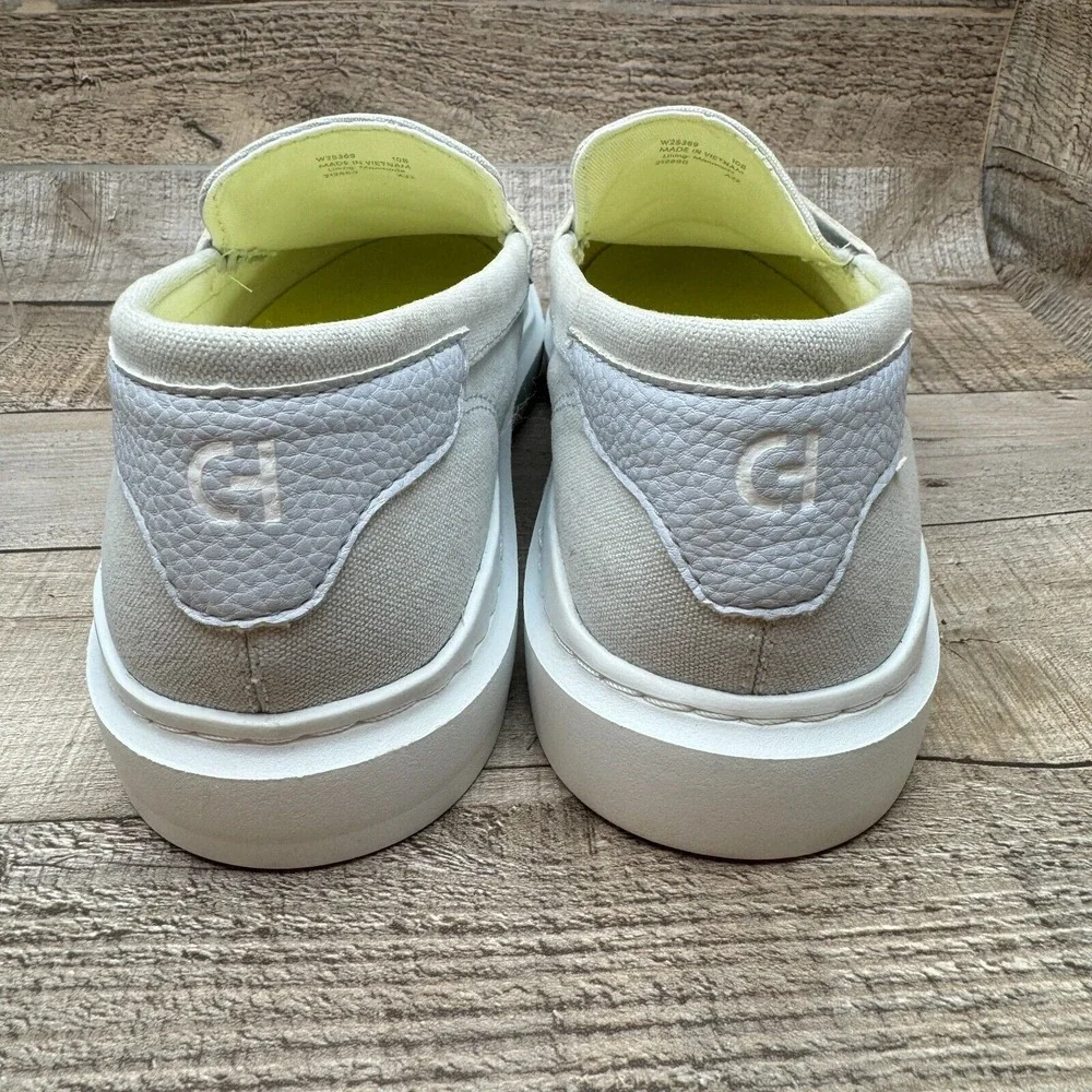 Cole Haan Grandpro Rally Penny Loafer Shoe Womens 10 B White Gray Slip On W25369 - Picture 4 of 12